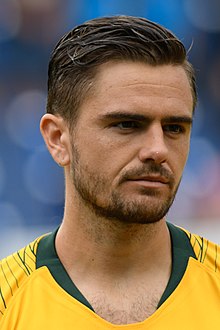 Josh Risdon had 142 A-League appearances during his Perth playing career from 2010 to 2017 20180601 FIFA Friendly Match Czech Republic vs. Australia Joshua Risdon 850 0205.jpg