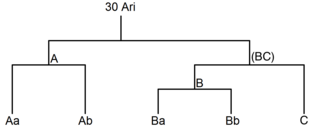 30 Arietis Multiple star system in the constellation Aries