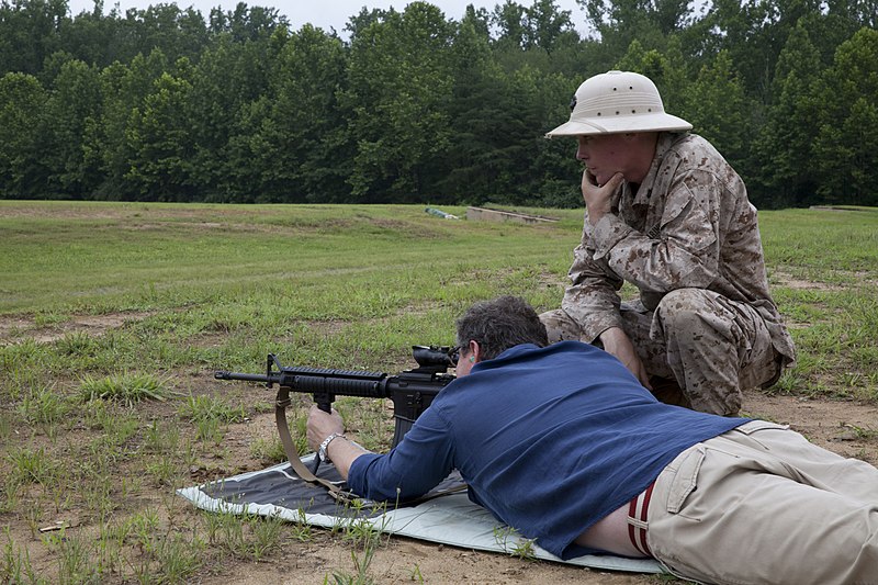 File:A business leader attending a Marine Corps Executive Forum (MCEF) fires an M16A4 rifle at a target under the supervision of a U.S. Marine aboard Marine Corps Base Quantico, Va., July 11, 2013 130711-M-MI461-321.jpg