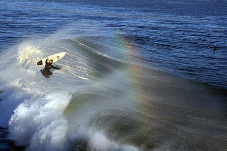 A surfer in Santa Cruz, California