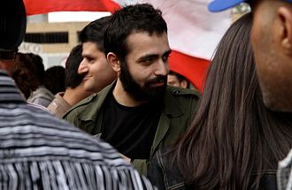 anti confessional demonstration. Ali Dirani in the anti confessional demonstration in Lebanon.jpg