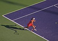 Ivanovic returning serve at Pacific Life Open. Ana Ivanovic at Indian Wells 01.jpg