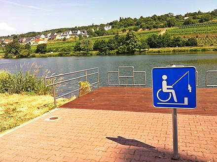 Wheelchair-accessible fishing spot along the Moselle.