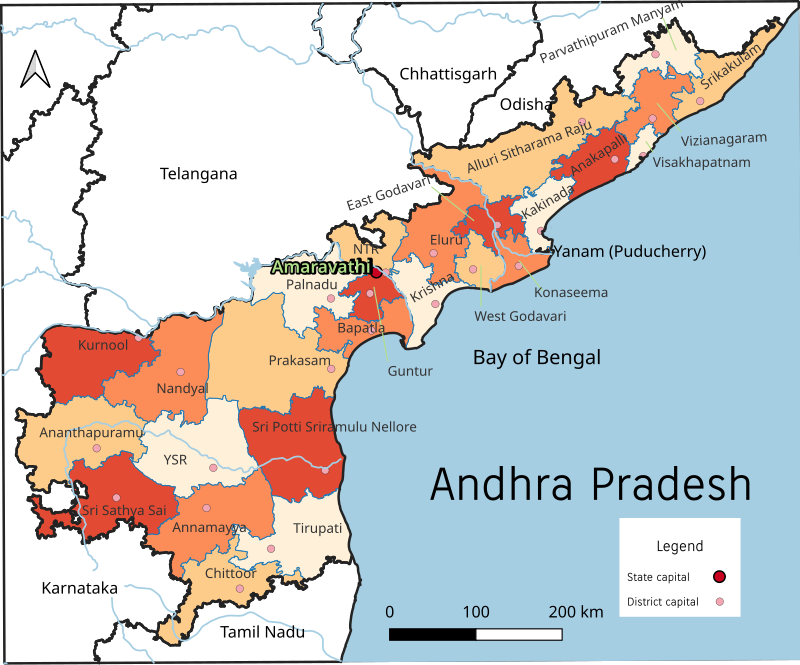 Visakhapatnam In Andhra Pradesh Map List Of Districts Of Andhra Pradesh - Wikipedia