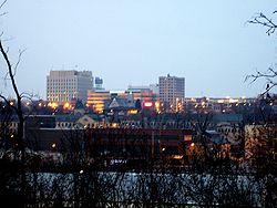 Appleton skyline from the south bank of the Fox River.