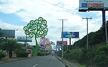 Künstliche Blumen an den Straßen der Stadt