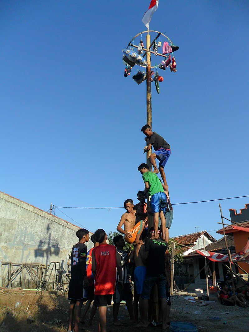 Panjat pinang - Wikipedia bahasa Indonesia, ensiklopedia bebas