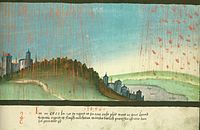 Folio 81. Lluvia de sangre y de carne (1456)