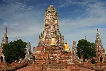 Temple de Chaiwatthanaram, dans le parc historique de l’ancienne ville d’Ayutthaya, dans le centre de la Thaïlande. (définition réelle 3 072 × 2 048)