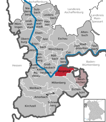 Lage im Landkreis Miltenberg und in Bayern