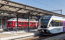 Zug der Appenzeller Bahnen nach Heiden und von Thurbo nach Weinfelden (2017)