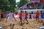 Deutsch: Beachhandball bei den Olympischen Jugendspielen 2018 in Buenos Aires; Tag 7, 13. Oktober 2018; Jungen, Halbfinale – Spanien-Kroatien 2:1 English: Beach handball at the 2018 Summer Youth Olympics in Buenos Aires at 13 October 2018 – Boys Semifinal – Spain-Croatia 2:1 Español: Handball de playa en los Juegos Olimpicos de la Juventud Buenos Aires 2018 en 13 de octubre de 2018 – Semifinales de chicos - España-Croacia 2:1