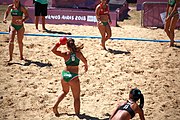 Deutsch: Beachhandball bei den Olympischen Jugendspielen 2018; Tag 4, 10. Oktober 2018; Mädchen, Vorrunde, Gruppe A - Ungarn-Chinese Taipei (Taiwan) 2:0 English: Beach handball at the 2018 Summer Youth Olympics at 10 October 2018 – Girls Preliminary Round Group A‎ – Hungary-Chinese Taipei 2:0