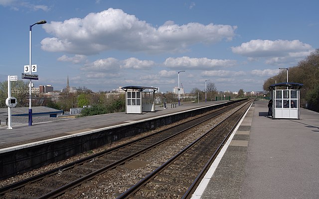 The tracks and platforms at Bedminster station in 2012