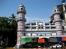 The Bengali Sunni Jameh Mosque, built in the colonial era, is one of many mosques in Yangon. Bengali Sunni Jameh Mosque, Yangon.jpg