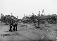 Arbetare vid Bispbergs gruva 1922.