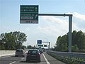 Den första korsningen i A4, mot Milano, för A57