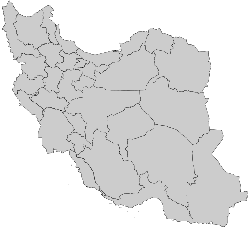 Blank map of Iran