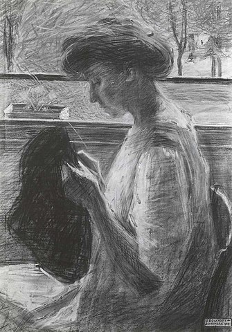 File:Boccioni - La sorella Amelia al balcone, 1909.jpg - Wikimedia Commons