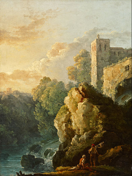 File:Bonavia, Carlo - Castle and Waterfall - Google Art Project.jpg