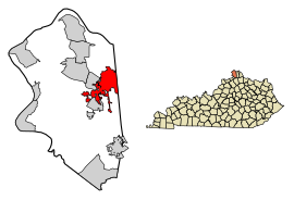Boone County Kentucky Incorporated and Unincorporated areas Florence Highlighted 2127982.svg