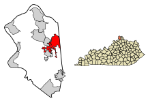 Boone County Kentucky Incorporated e Unincorporated areas Florence Destacado 2127982.svg