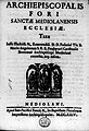 Archiepiscopalis fori Sanctae Mediolanensis Ecclesiae taxae, 1624