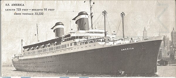 SS America in 1954