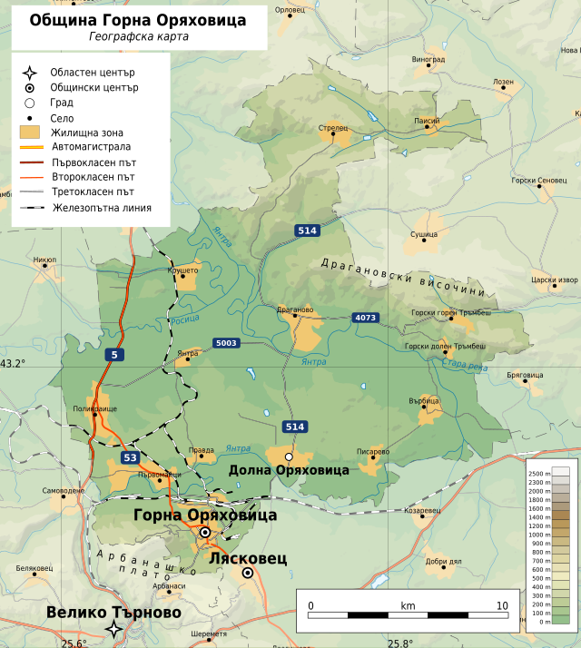 Община Горна-Оряховица на карте