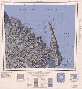 Topografische kaart van Kaap Adare