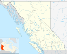Balafirgeha Navneteweyî ya Vancouverê li ser nexşeya Kolombiyaya Brîtanî nîşan dide