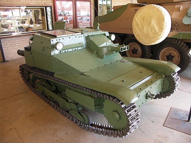 An Italian Carro Leggero 3/35 (L3/35) light tank