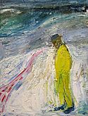 Man Walking in Snow, oil on canvas, 1999