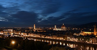 Florence at night from Piazzale Michelangelo Cityscape of Florence in the Night.jpg