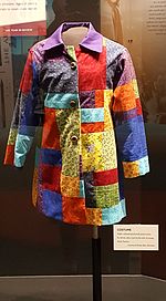 The coat used in the movie that is displayed in the Country Music Hall of Fame and Museum in Nashville, Tennessee. Coat of Many Colors coat.jpg