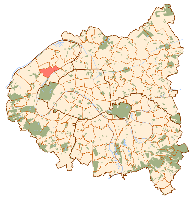 庫爾伯瓦在大巴黎都會區的位置