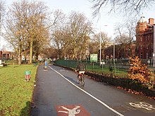 The cycleway in Whitworth Park Cycleway in Whitworth Park - geograph.org.uk - 1128572.jpg
