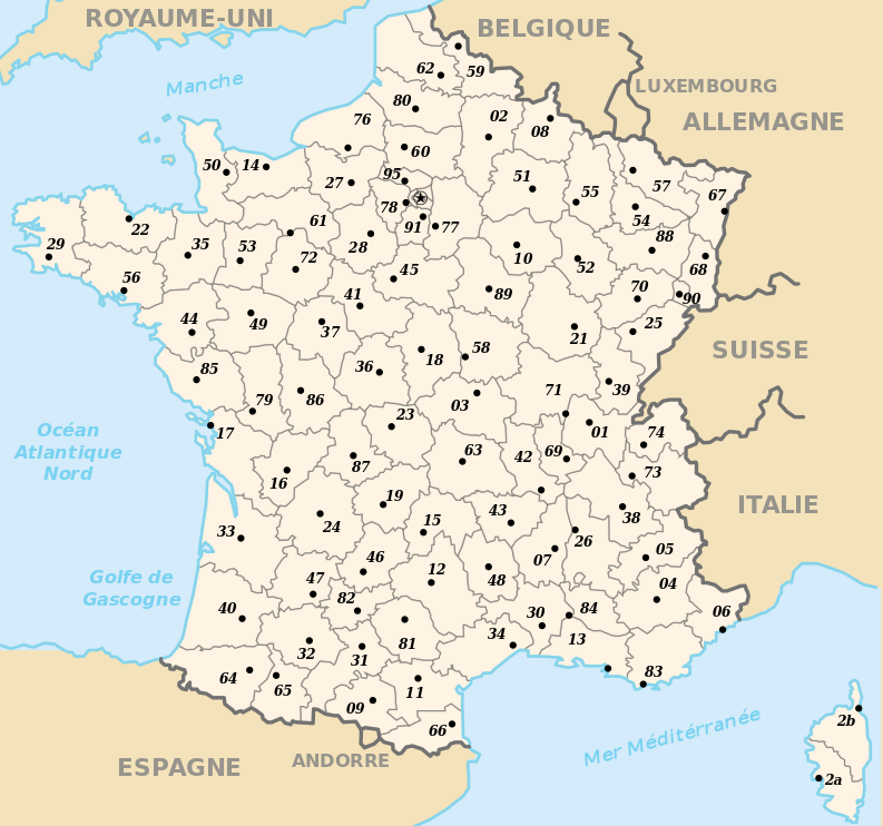 Departamentele și Regiunile Franței