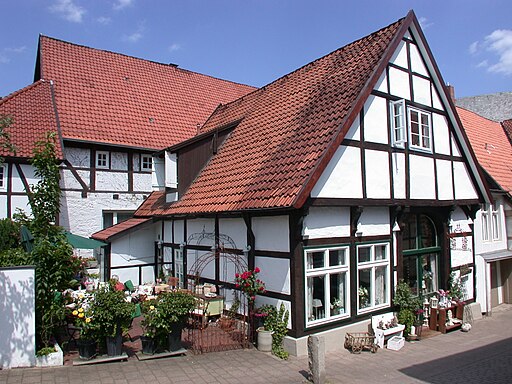 D-NW-LIP-Bad Salzuflen - Salzsiederstraße 2 mit Cafe Rosenbogen 001