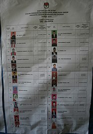 Para calon anggota Dewan Perwakilan Daerah provinsi DKI Jakarta