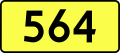 English: Sign of DW 564 with oficial font Drogowskaz and adequate dimensions.