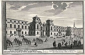 Grabado de 1735 de la iglesia (Copia de la Biblioteca de la Universidad de Salzburgo)