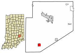 Location of Westport in Decatur County, Indiana.