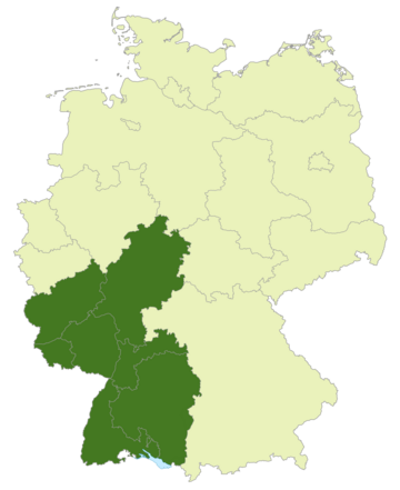 File:Deutschland Lage der Regionalliga Südwest.png