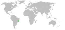 Área de distribución de Caesalpinia echinata
