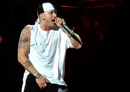 Eminem on the Anger Management Tour in 2003