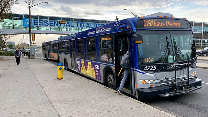 Edmonton Transit Service New Flyer D40LFR on route 110X to Eaux Claires