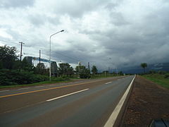 Entrada a Loreto, Provincia de Misiones (Ruta 12) en día de lluvia.JPG