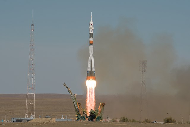 Launch of the Soyuz-FG rocket carrying the MS-10 spacecraft