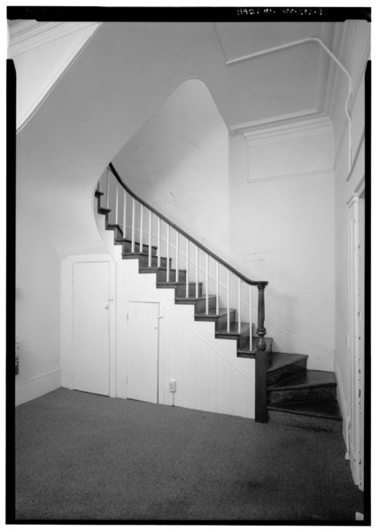 File:FIRST FLOOR INTERIOR VIEW FROM EAST TO WEST OF STAIRHALL - Reverend Nathan Bracket House, Fillmore Street, Harpers Ferry, Jefferson County, WV HABS WVA,19-HARF,33-9.tif